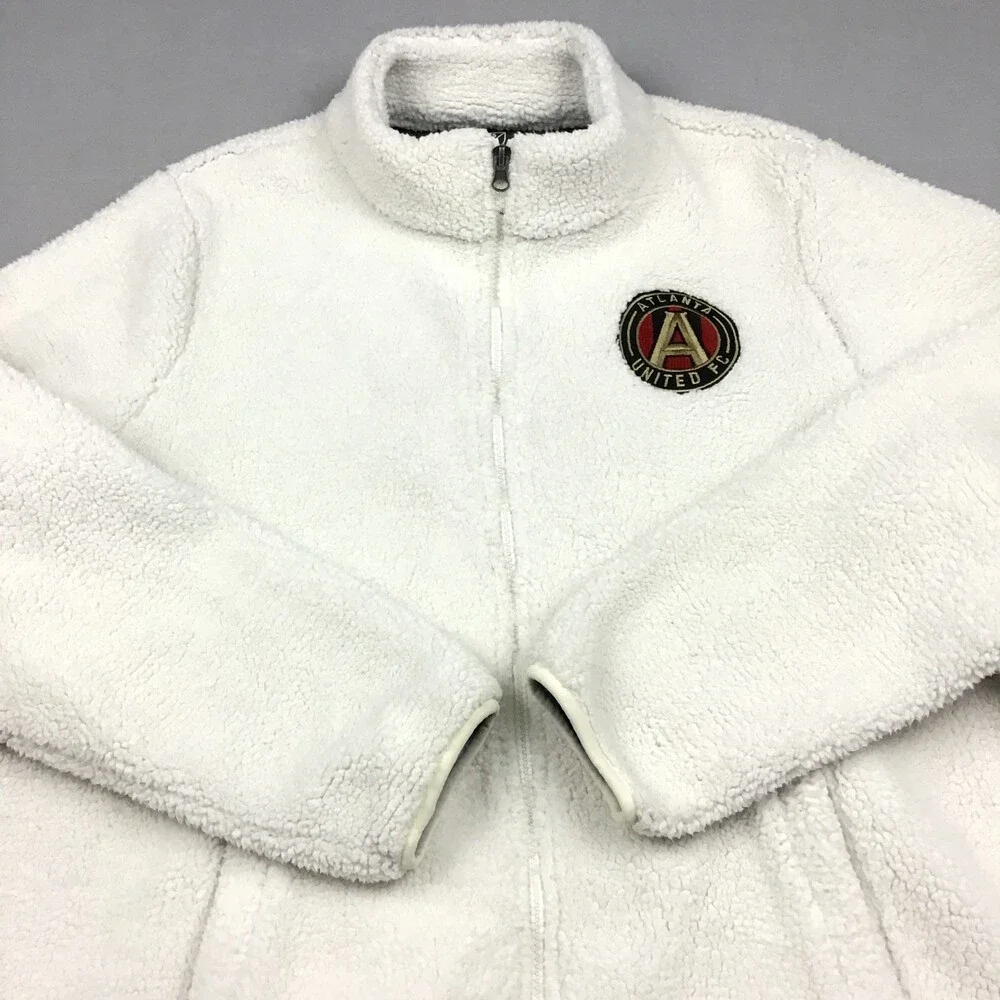 Atlanta United FC Jacket Women Extra Large Beige Fanatics MLS Soccer Fleece XL